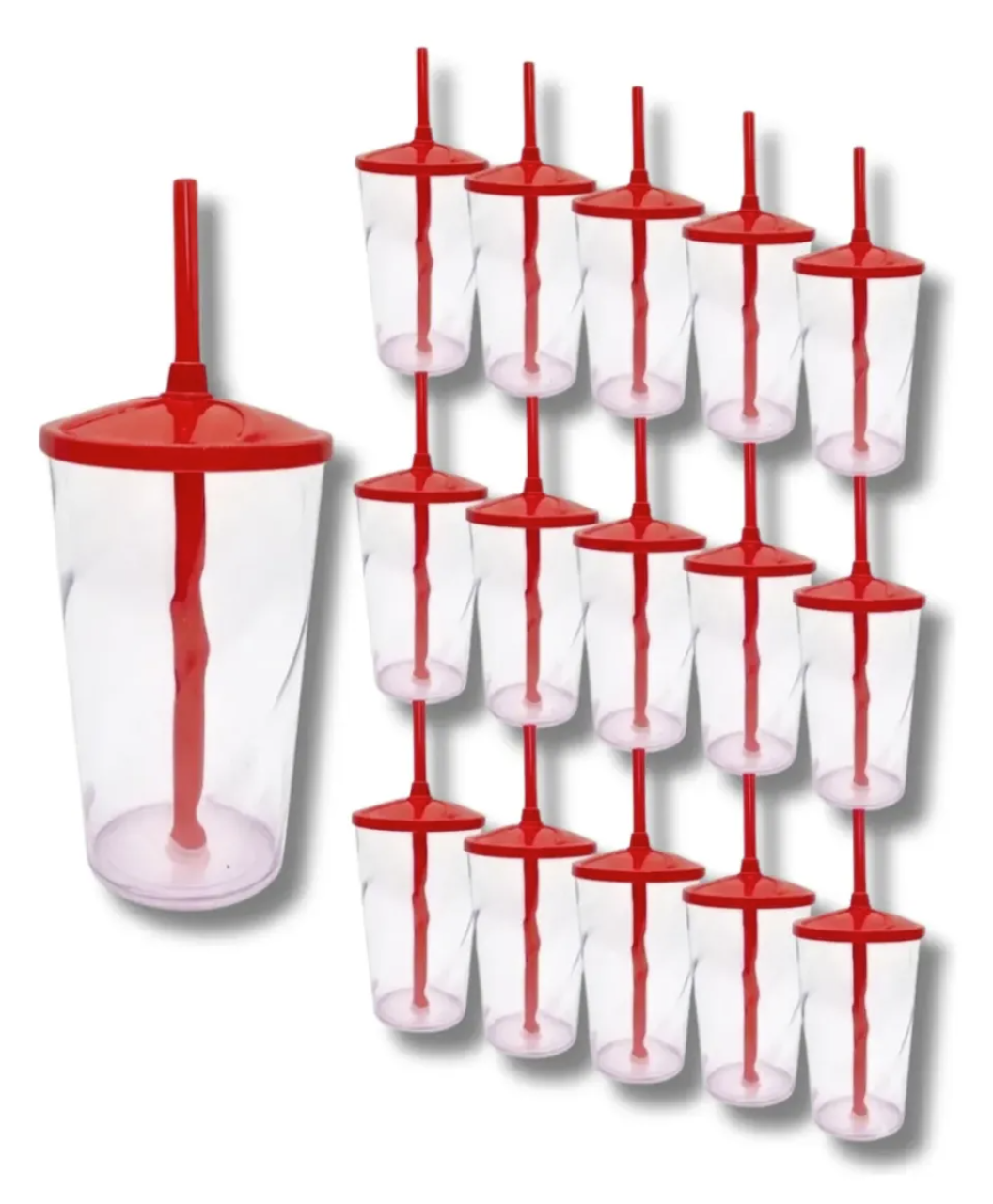 Copo twister 300ml tampa e canudo